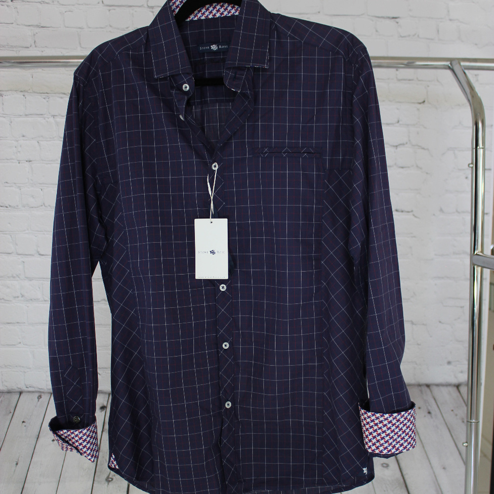 STONE ROSE- MENS LONG SLEEVED CHECK SHIRT - Picture 4 of 5